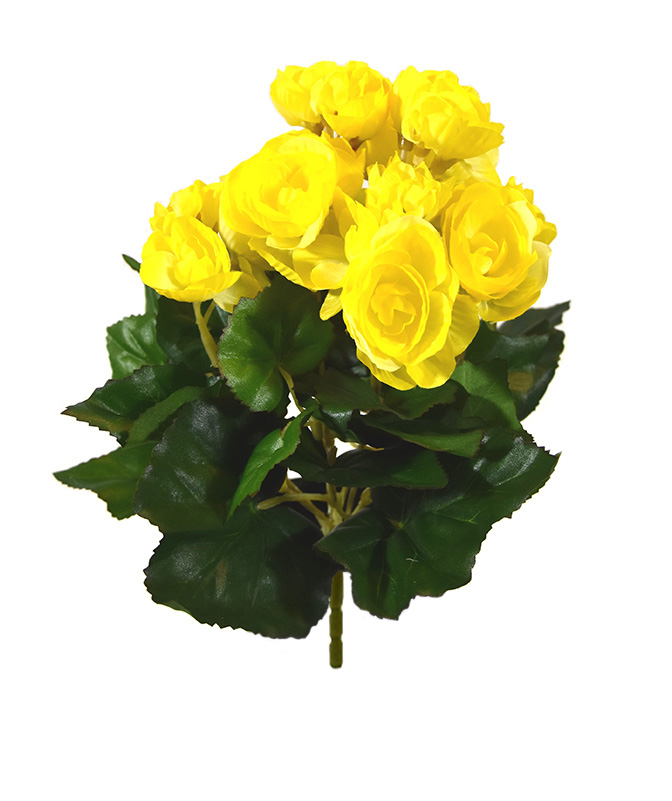 Begonien-Kunststrauss S 20 cm Gelb unter Blühende Kunstpflanzen