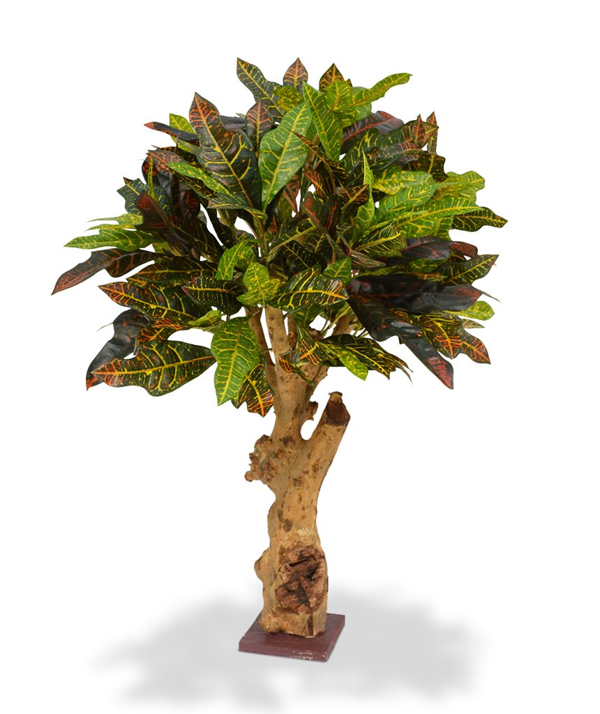 Croton Kunstpflanze 80 cm mit Sockel