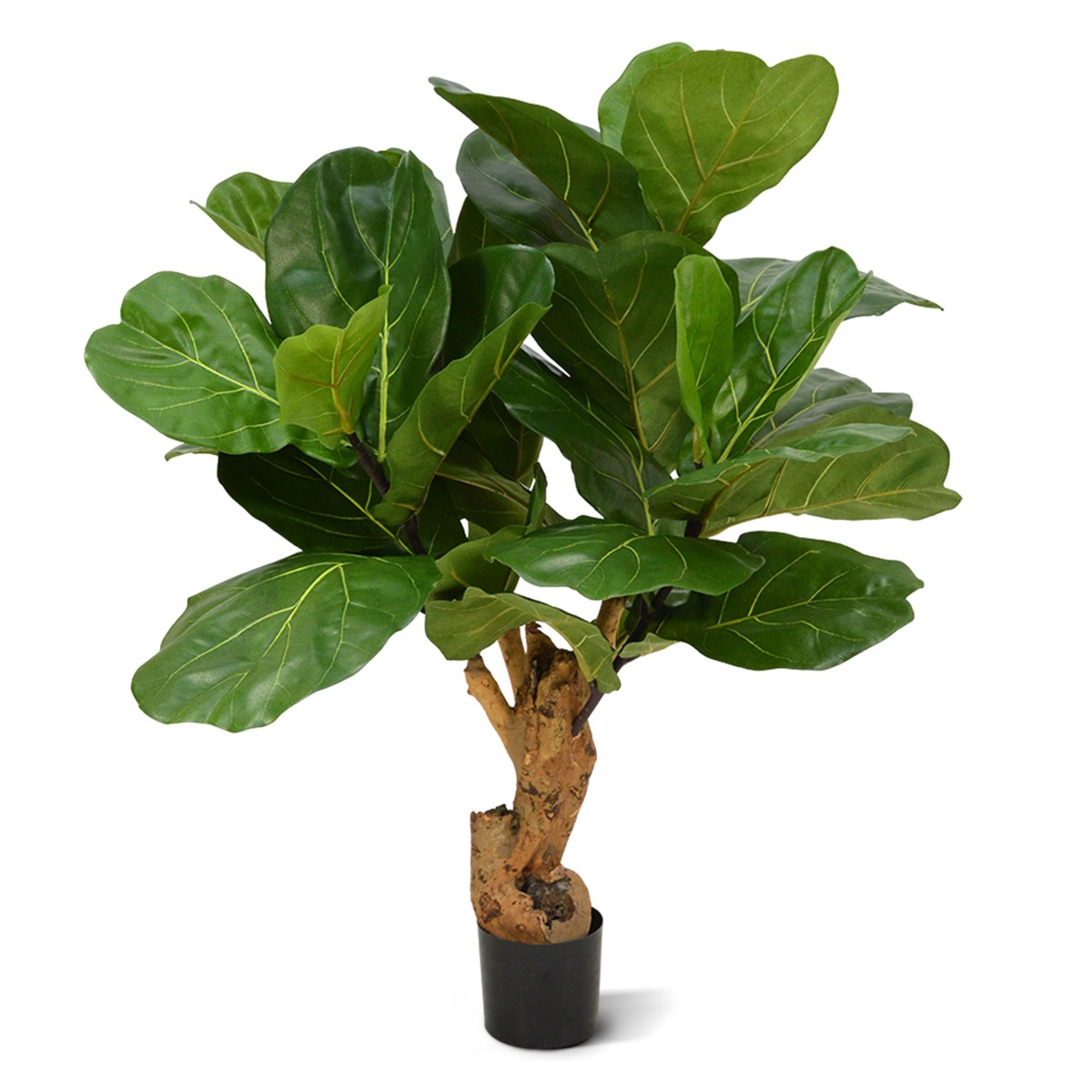 Ficus Lyrata Kunstpflanze Deluxe 80 cm mit Stamm