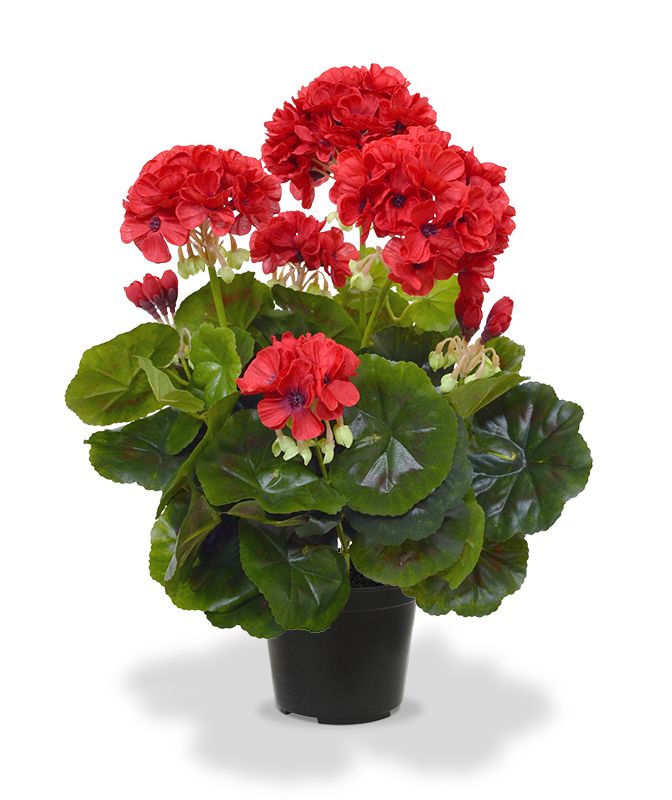 Geranien Kunstpflanze 40 cm rot in Topf unter Blühende Kunstpflanzen