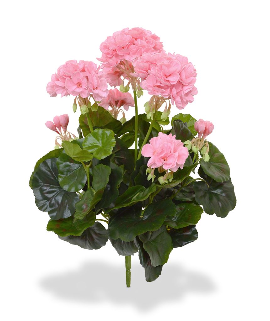 Geranien Kunstpflanze Bukett 40 cm rosa