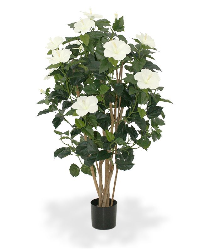 Hibiskus Kunstpflanze Deluxe 100 cm creme