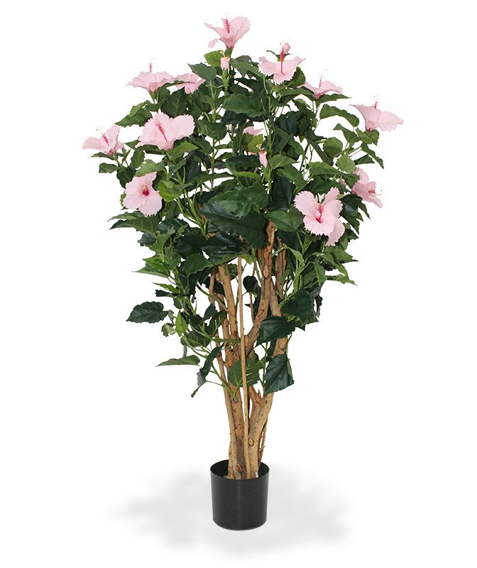Hibiskus Kunstpflanze Deluxe 100 cm rosa unter Blühende Kunstpflanzen