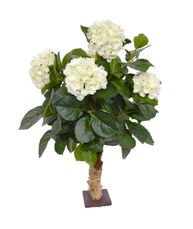 Hortensia deluxe Kunstpflanze 65 cm auf Fuss creme unter Blühende Kunstpflanzen