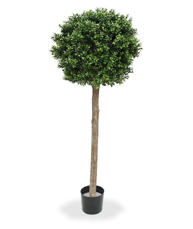 Künstliche Buchsbaumkugel Deluxe mit Echtholz-Stamm 140 cm