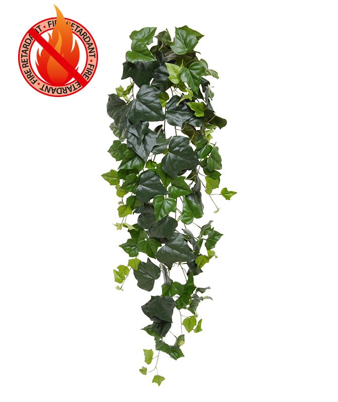 Knstliche Efeu Hngepflanze (Hedera) 125 cm grn - feuerhemmend