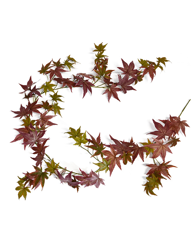 Künstliche Herbst Ahorn Girlande 180 cm burgund
