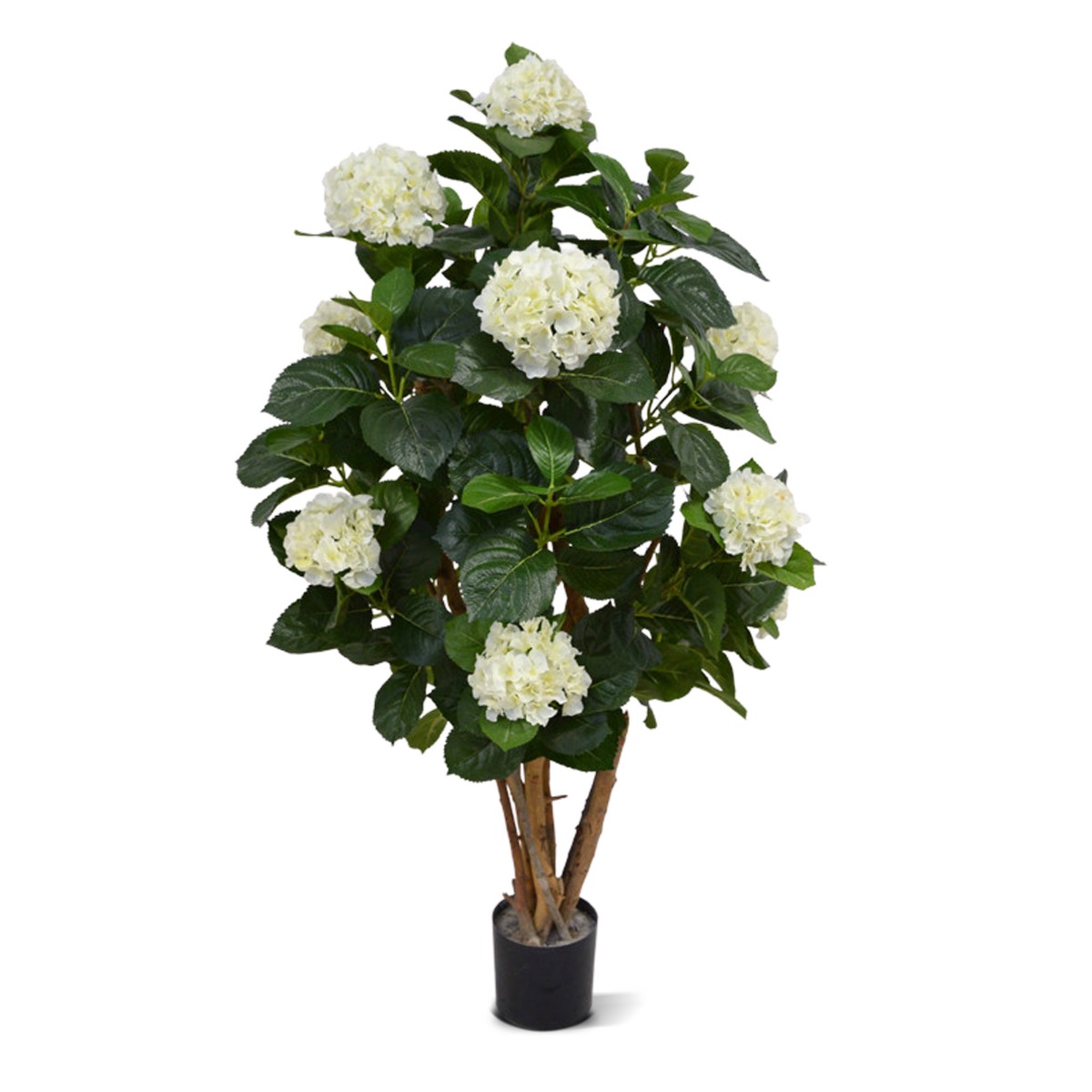 Knstliche Hortensien mit Stamm 110 cm creme