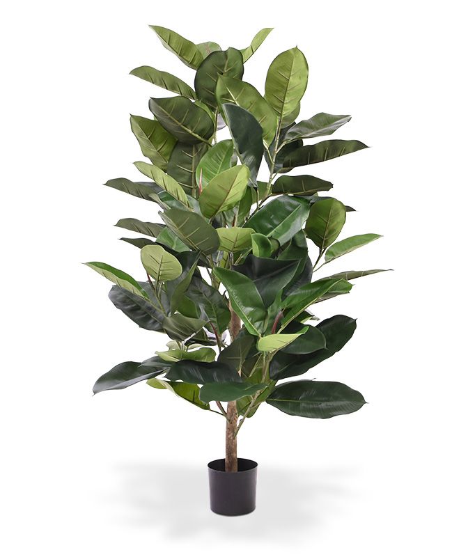 Künstlicher Ficus Elastica Robusta- 120 cm- Grün