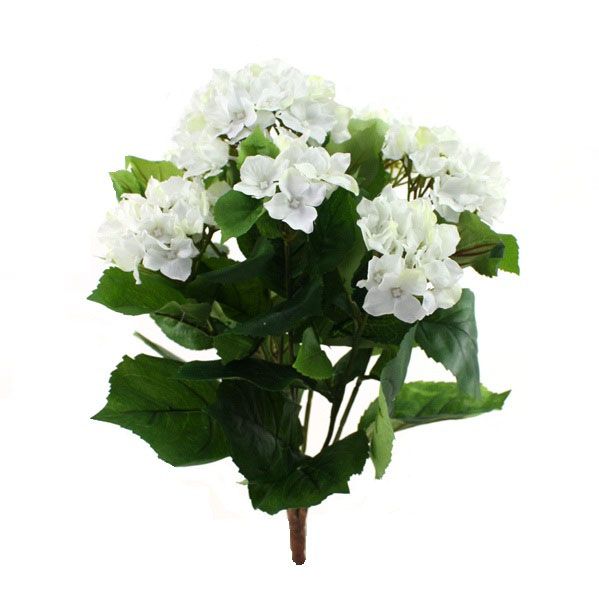 Künstlicher Hortensien Strauss creme (ohne Topf) 45 cm unter Blühende Kunstpflanzen