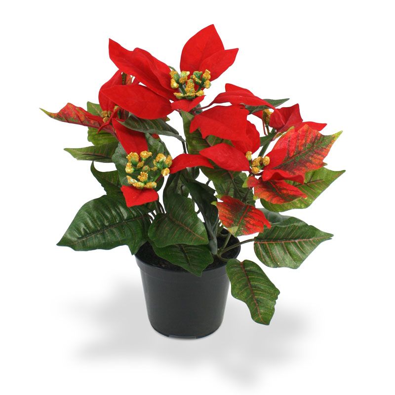 Künstlicher Weihnachtsstern 25 cm rot unter Blühende Kunstpflanzen