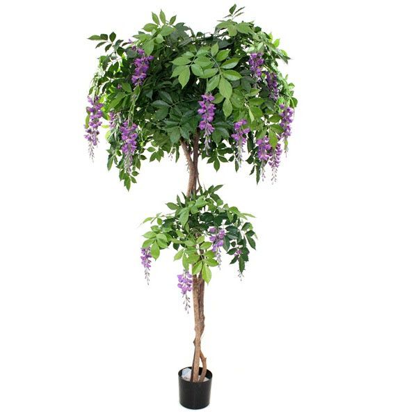 Knstlicher Wisteria-Goldregen (Laburnum) Deluxe 185 cm lila