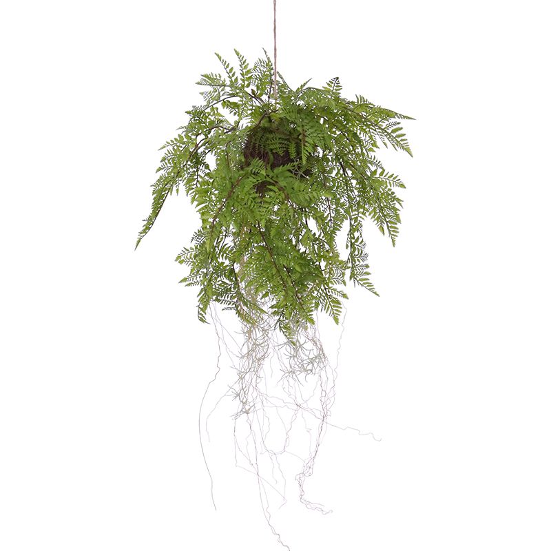 Künstliches Hängefarn Arrangement 35 cm am Seil unter Künstliche Hängepflanzen