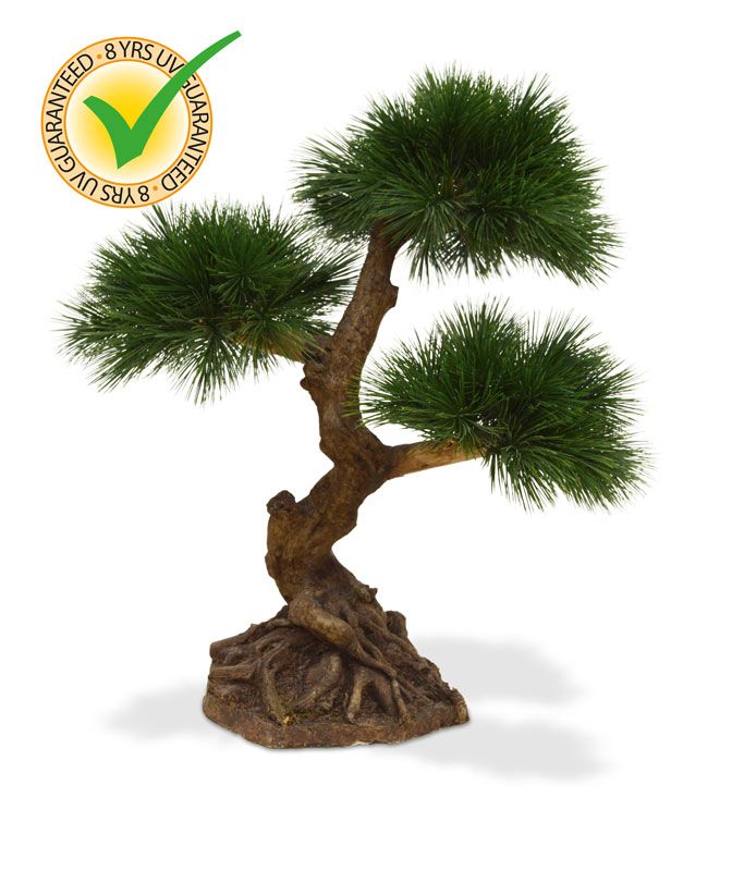 Pinus Bonsai Kunstbaum x 3 60 cm UV-bestndig unter Kunstpflanzen Auenbereich