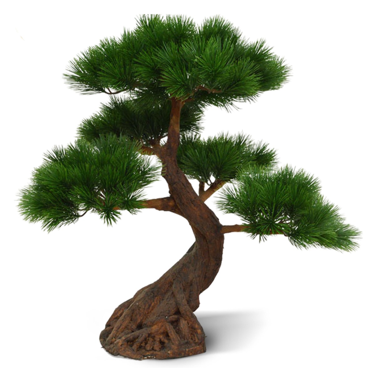 Pinus Bonsai Kunstbaum x 5 Deluxe 80 cm auf Fuss UV-beständig unter Kunstpflanzen Außenbereich